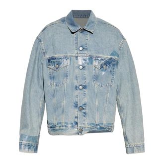 Maison Margiela Denim Jackets, male, Blue, Size: L Taped Denim Jacket