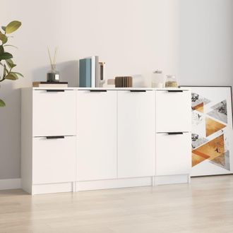 vidaXL Vidaxl - Aparadores 3 Piezas Madera Contrachapada Blanco