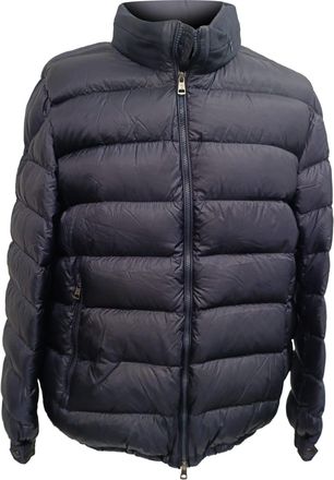 Moncler Rodez Zipped Down Jacket in Navy Blue Polyamide