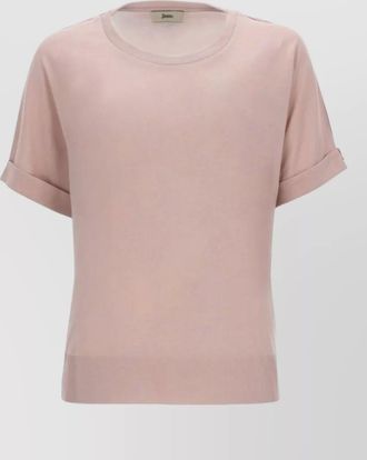 Herno round neck top short sleeves cuffs