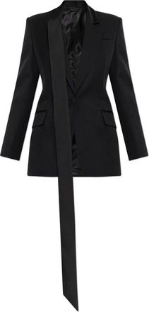The Attico Wollen blazer met sjaal - Dames - Blazers - Zwart - S - Wol - Jassen