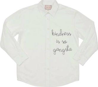 Lingua Franca Womens Oversized Button Down Shirt In White