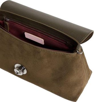 Coccinelle Womens Shoulder Bag Fango Bovine Split Suede Leather - Shoulder-Bags