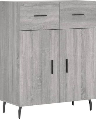 vidaXL Sideboard Grey Sonoma 69.5x34x90 cm Engineered Wood Vidaxl
