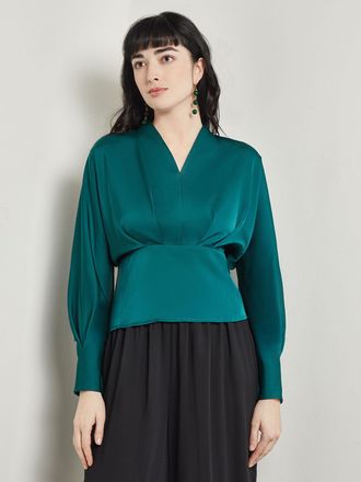 Misook Batwing Sleeve Blouse - Crepe De Chine