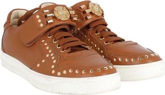 Versace Womens Leather Versace Medusa Studded Low Top Sneaker (Authentic Pre-Loved)