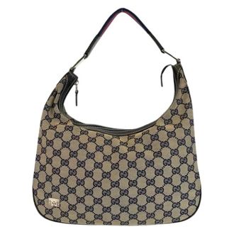 Gucci Pre-owned Shoulder Bags, female, Beige, Size: ONE SIZE Pre-owned GG Canvas Shoulder Bag