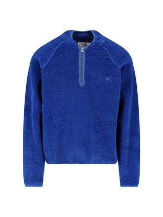 Maison Margiela Blue Fabric Teddy Zip Sweatshirt