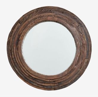 Sklum Sklum - Specchio da parete rotondo in legno riciclato Ø90 cm Malbork