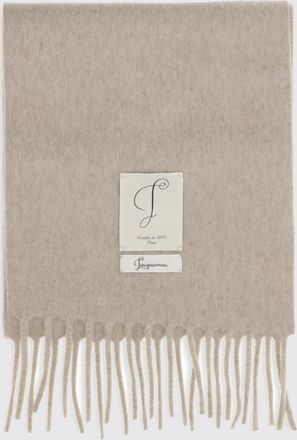 Jacquemus Colour-Block Wool-Blend Scarf with Fringes and Applied Logo