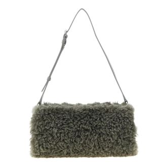 Stella McCartney Tassen, Dames, Grijs, ONE Size, Polyester, Shearling Clutch