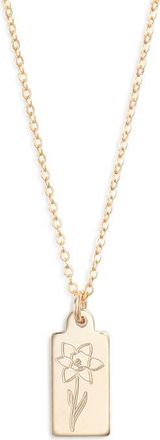 Set & Stones Tawney Birth Flower Pendant Necklace in Gold/march at Nordstrom