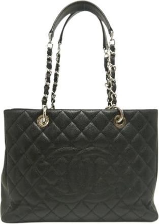 Chanel Pre-owned Vintage Tote Bag - Dames - Vintage Shopper - Zwart - ONE Size - Leer - Vintage