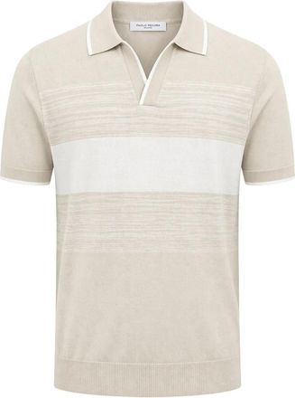 Paolo Pecora T-shirts en Polos - Heren - Polos - Beige - XL - Katoen - Tops