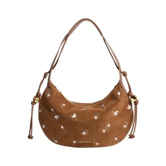 Coccinelle Thess Suede Hobo Tas - Dames - Tassen - Bruin - Maat: ONE Size Su&egrave;de