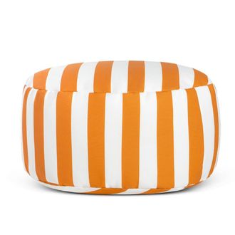Really Nice Things Puf impermeable blanco y naranja exterior e interior