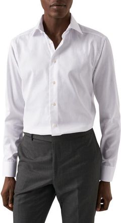 Eton Super Slim Fit Cotton Dress Shirt in White at Nordstrom, Size 17.5