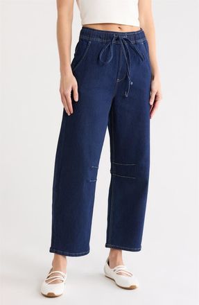 Vigoss Pull-On Barrel Leg Jeans in Dark Wash at Nordstrom Rack, Size 28