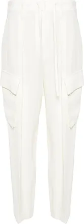 Brunello Cucinelli Monili-detail trousers - women - Viscose/Virgin Wool/Brass/Acetate/Polyester - 42 - Neutrals