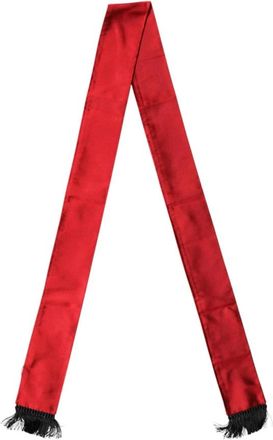 Dolce & Gabbana Silk Fringed Neck Wrap Foulard Scarf - Heren - Zijden sjaals - Rood - ONE Size - Accessoires