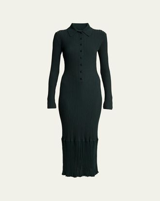 Proenza Schouler Luiza Rib-Knit Long-Sleeve Dress