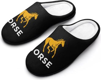 Generic Horse Funny Mens Cotton Slippers Soft Non-Slip Rubber Sole House Slipper Indoor Outdoor