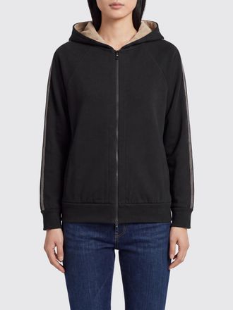 Brunello Cucinelli Cotton and Silk Zip-Up Hoodie with Slit Pockets