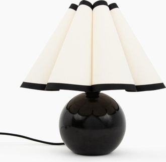 Brightech Blair Black Small Table Lamp with Marble Base, LED Bulb Included