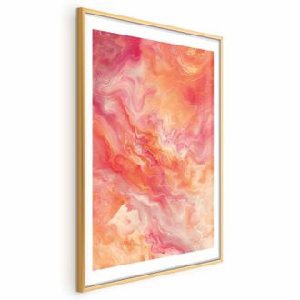 OEM P&oacute;ster - Colores Llameantes - Formas Din&aacute;micas En Los Colores Del Fuego Y El Rosa