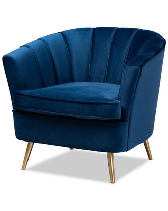 Design Studios Dnu Design Studios Emeline Glam And Luxe Navy Blue Velvet Accent Chair