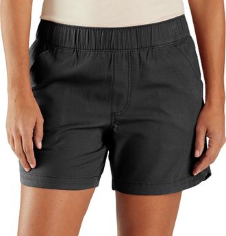 Carhartt Work in Progress Force Shorts Womens Black Ripstop Elastic Waist Relaxed Fit POSH318