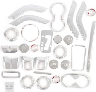 OEM Kit De 28 Piezas Para Molduras Interiores De Techo, Volante, Consola, Manijas De Puerta, Perilla De Control De Aire Acondicionado Y Palanca De Cambios