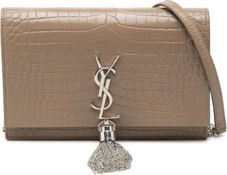 Saint Laurent Pre-owned Saint Laurent Small Croc Embossed Leather Monogram Kate Tassel Wallet on Chain Ladies HS5ECQKPT2Q9HKXE