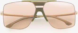 Victoria Beckham Oversized Metal And Acetate Frame In Green Marble