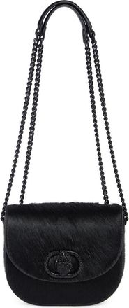 Kurt Geiger Chelsea Genuine Calf Hair Saddle Crossbody Bag in Black at Nordstrom Rack