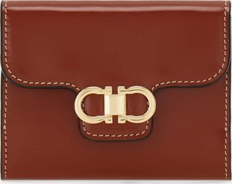 Ferragamo Women Gancini compact wallet Brown