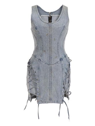 Natasha Zinko Linnen mini-jurk - Blauw