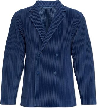 Issey Miyake Jassen, Heren, Blauw, L, Polyester, Tailored Pleats 1 Jacket