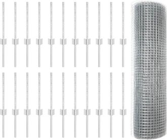 vidaXL Reja Con Postes Plateado 0.4 X 50 M Acero Vidaxl