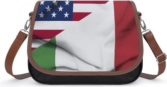 Generic U.S. And Italy Flag Womens Crossbody Bag Fashion Shoulder Handbags Message Tote Bag with Adjustable Strap
