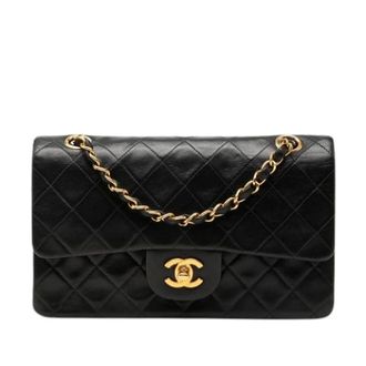 Chanel Pre-owned Vintage Double Flap Quilted Shoulder Bag - Dames - Pre-owned - Zwart - Maat: ONE Size Leer