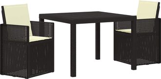vidaXL Conjunto De Comedor De Jard&iacute;n 3 Uds. Antracita Y Crema Pp Vidaxl