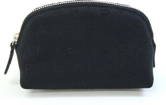 Bulgari Black Canvas Leather Pouch (Pre-Owned)