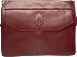 Cartier Pre-owned Leren Clutch - Dames - Vintage Clutch - Rood - ONE Size - Leer - Vintage