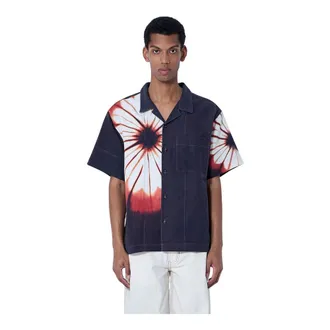 Story mfg. STORY mfg., Short Sleeve Shirts, male, Blue, Size: XL Short-Sleeve Button-Down Shirt