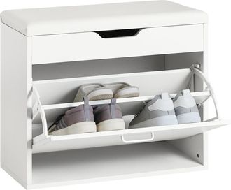 SoBuy Banco Zapatero Con 1 Solapas Banco De Almacenamiento Con Coj&iacute;n Acolchado De Asiento 60 X 30 X 50 Cm Fsr95-w Sobuy Es