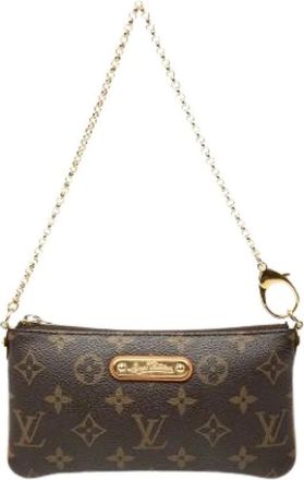 Louis Vuitton Pre-owned Clutches, female, Brown, Size: ONE SIZE Pre-owned Pochette Milla MM
