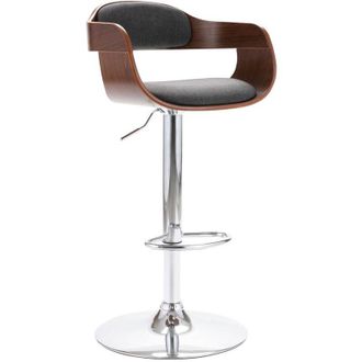 vidaXL Vidaxl - Taburete de cocina madera contrachapada y tela gris