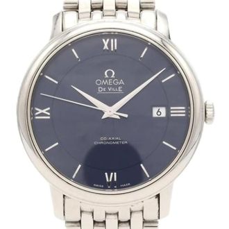 Omega Pre-owned Vintage Polshorloge - Heren - Pre-owned - Blauw - Maat: ONE Size