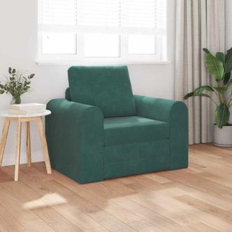 vidaXL Sof&aacute; Cama Verde Oscuro 98 X 71 X 83 Cm Terciopelo Vidaxl
